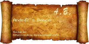 András Bence névjegykártya