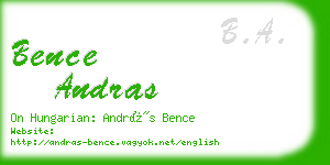 bence andras business card